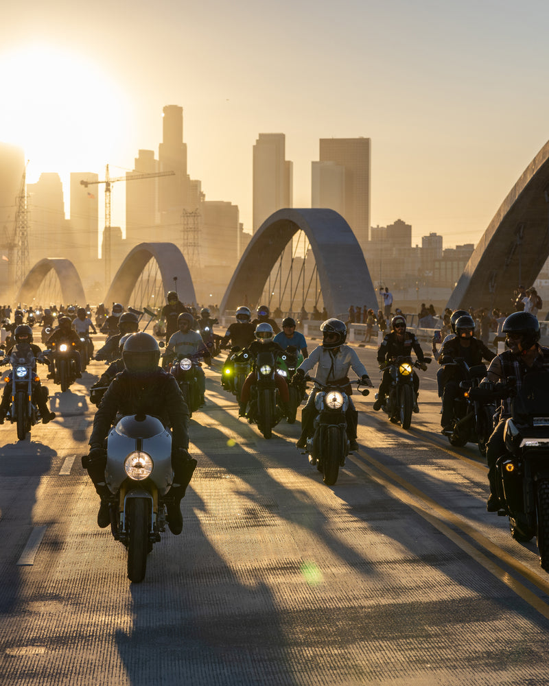 Motorcycles on the 6th St Bridge