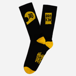 "BROK3N" Socks Yellow and black Open