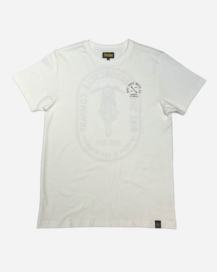 BSMC Motorcycle Graphic T Shirt - White, front