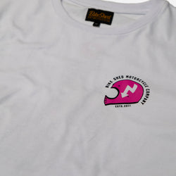 motorcycle white graphic t-shirt front