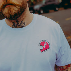 motorcycle white graphic t-shirt front