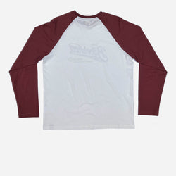 The Bike Shed Moto Co Inc. Baseball Jersey LS - Burgundy/White, back