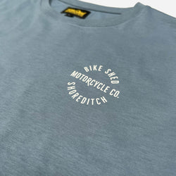 BSMC London Rocker T Shirt - Blue, logo close up