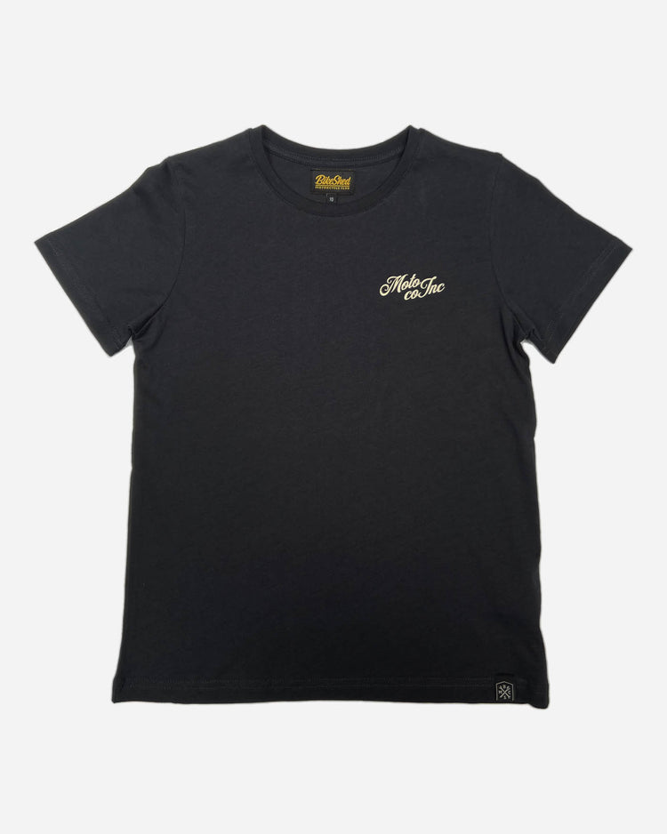 BSMC Women's Los Angeles Motorcycle T Shirt - Asphalt/Ecru, front