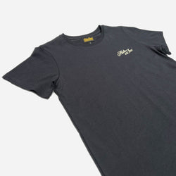 BSMC Women's Los Angeles Motorcycle T Shirt - Asphalt/Ecru, side on close up