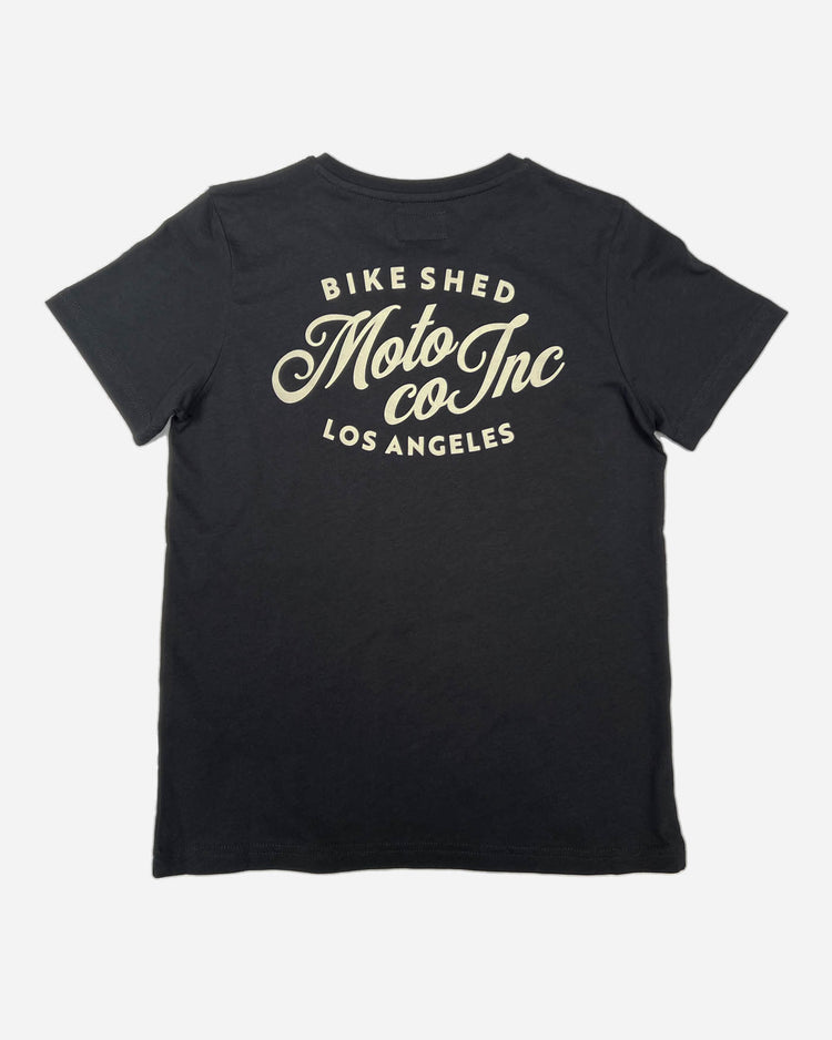 BSMC Women's Los Angeles Motorcycle T Shirt - Asphalt/Ecru, back