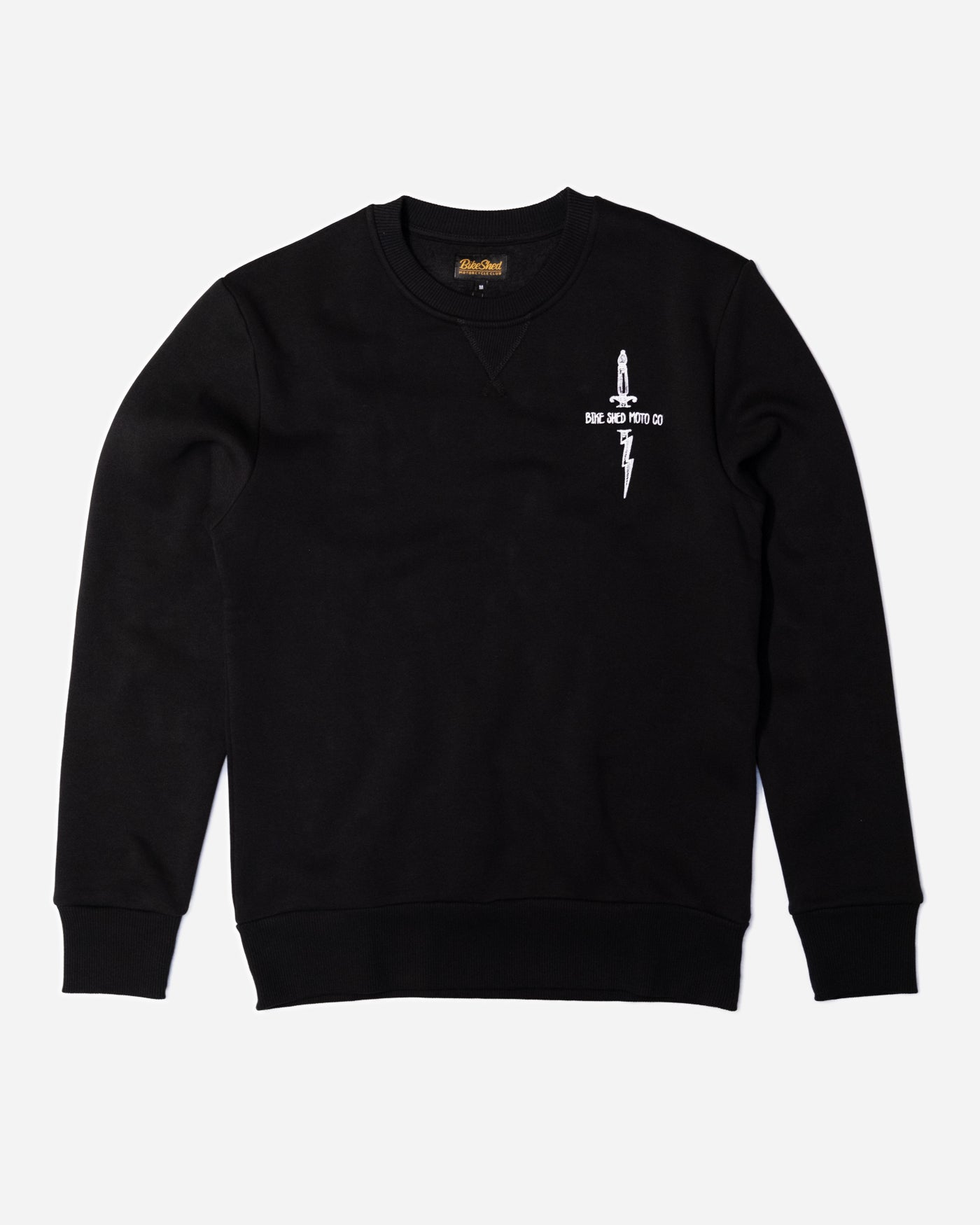B*R様 GARMENT DYED ADJUSTABLE MA-1 .13 BSMC Zeus Embroidered Sweatshirt Black | Bike Shed Moto Co. – Bike