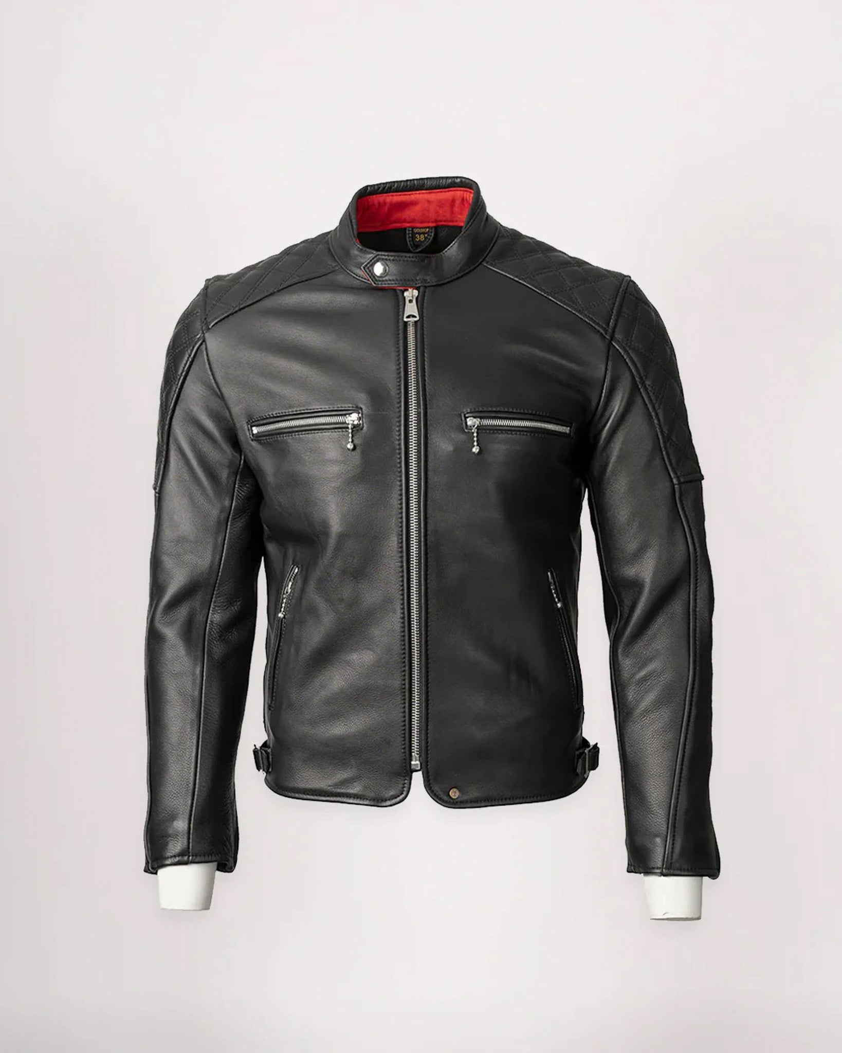 Goldtop Summer Leather Flat Tracker Jacket Black | Bike Shed Moto