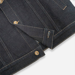 BSMC Denim Jacket - Resistant Indigo, bottom hem close up