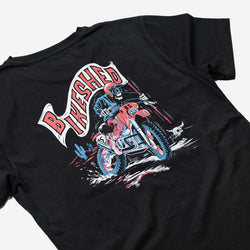 BSMC Graphic Motorcycle T Shirt - Black, back print close up