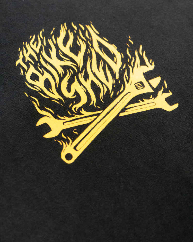 BSMC Speed Demon T-Shirt - Washed Black, logo close up