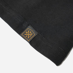 BSMC Logo Embroidered Pocket T Shirt - Black, hem tag close up