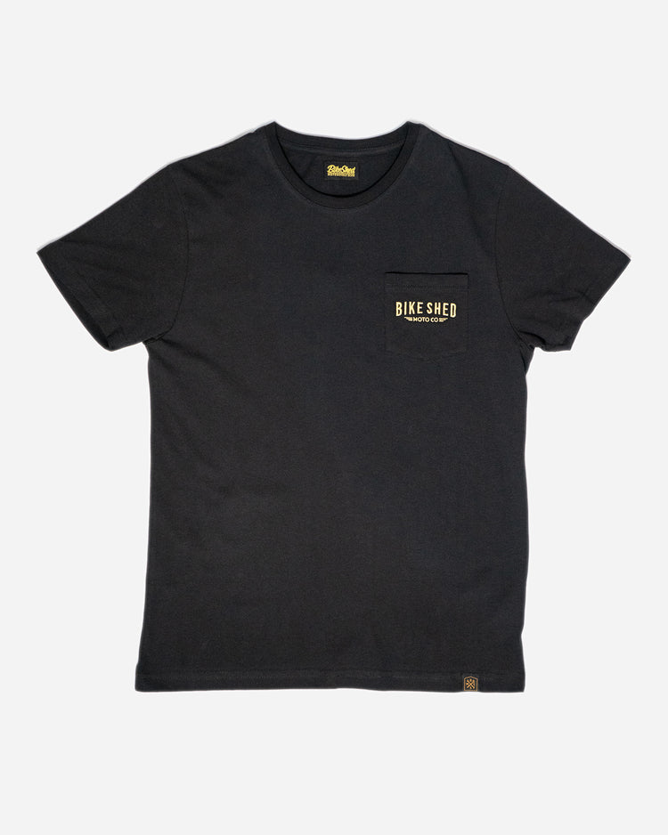 BSMC Logo Embroidered Pocket T Shirt - Black, front