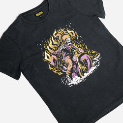 BSMC Women's Speed Demon Graphic T-Shirt - Washed Black, side on close up