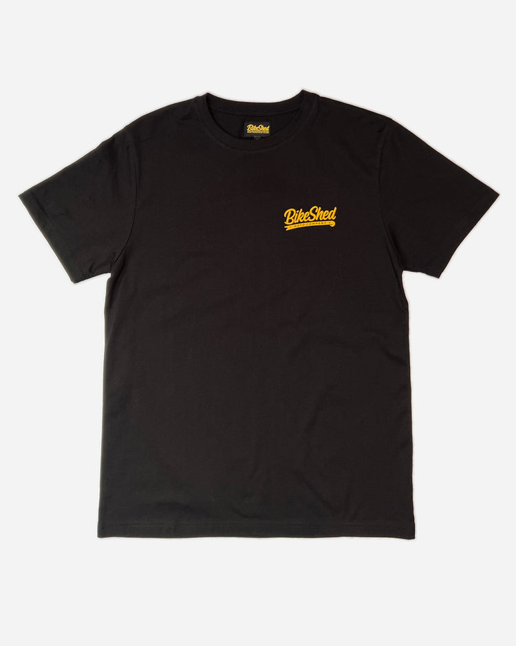 BSMC Motorcycle Mural Graphic T Shirt - Black, front