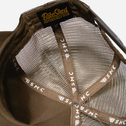 Bike Shed ESTD. Embroidered Baseball Hat - Khaki, inside