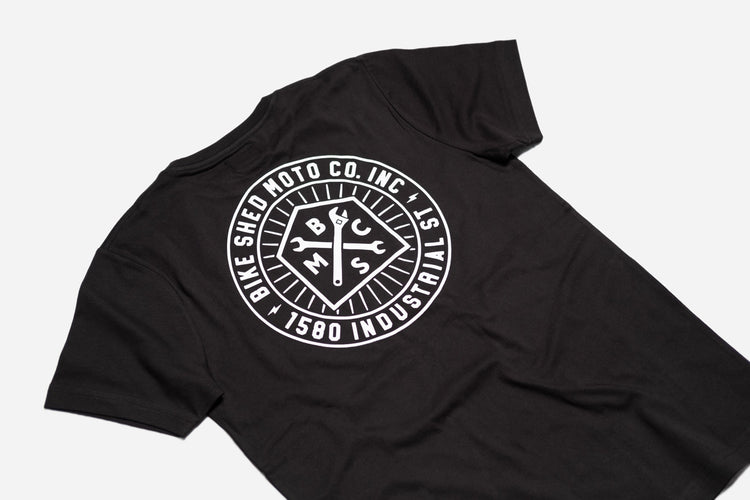 BSMC Retail T-shirts BSMC 1580 Roundel T Shirt - Black, back close up