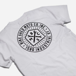 BSMC 1580 Roundel Logo T Shirt - White, back close up