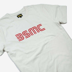 BSMC '77 Motorcycle T-Shirt - White/Red, close up