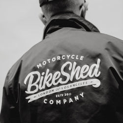 Brian wearing our BSMC Company Coach Motorcycle Jacket - Black
