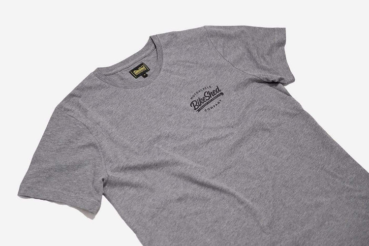 BSMC Company T-Shirt - Grey, close up