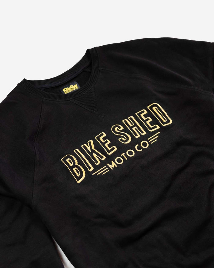 BSMC Deco Motorcycle Sweatshirt - Black/Gold, Close up
