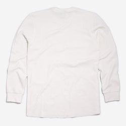 Embroidered Motorcycle Club Waffle Long Sleeve T-Shirt - Ecru, back