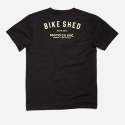 Motorcycle BSMC ESTD. Pocket T Shirt - Black & Gold, back