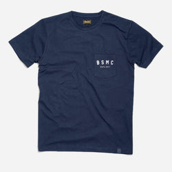 Motorcycle ESTD. Pocket T Shirt - Navy, front