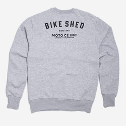 Bike Shed Motorcycle Logo Sweatshirt - Grey Marl, back