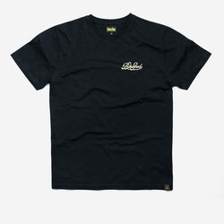 BSMC Motorcycle Garage T Shirt - Black & Gold, front