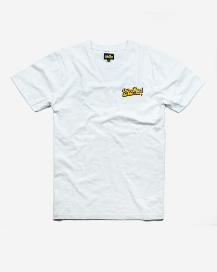 BSMC Motorcycle Mural Graphic T Shirt - White, front