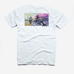 BSMC Motorcycle Mural Graphic T Shirt - White, back