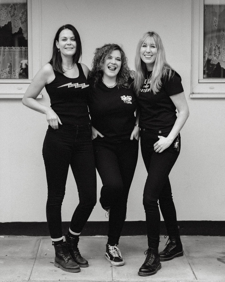 Clare, Anna & Ellie all wearing our Motorcycle Resistant Women's Skinny Jean - Black