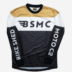 Motorcycle Wing Race Jersey - Gold, front, sleeves showing