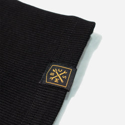 Women's Motorcycle Garage Ribbed Tank Top - Black, hem tag close up