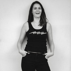 Ellie wearing our BSMC Women's Lightning Tank Top - Black