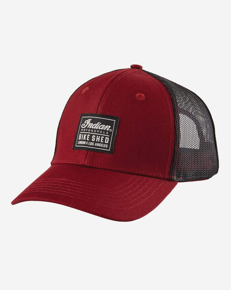 BSMC Indian Motorcycle Patch Hat - Red, side on