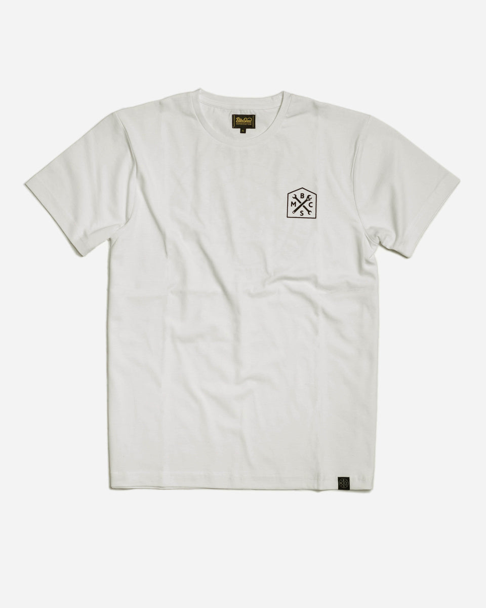 BSMC 1580 Roundel Logo T Shirt - Vintage White, front