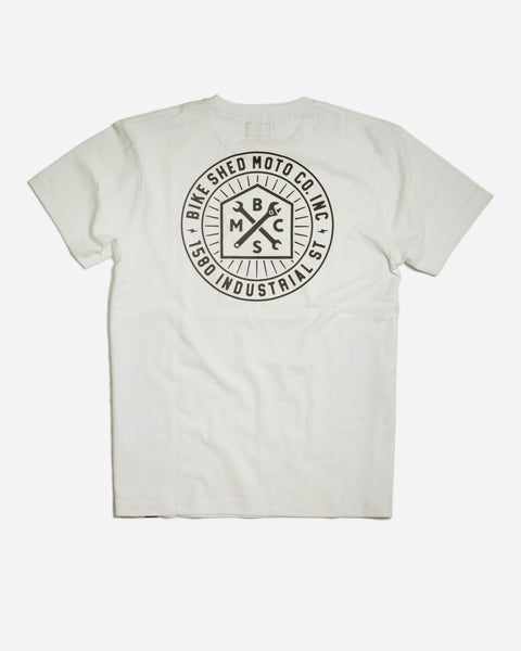 BSMC 1580 Roundel Logo T Shirt - Vintage White, back