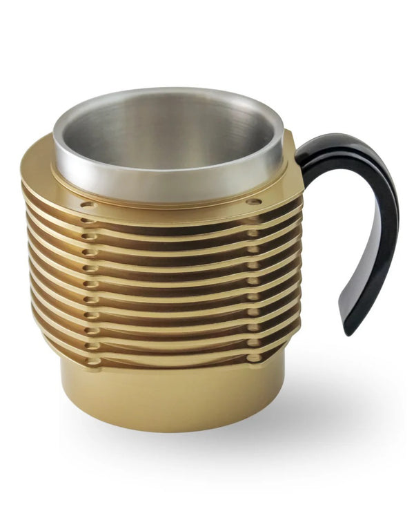 Finned Cylinder Mug - Gold/Black