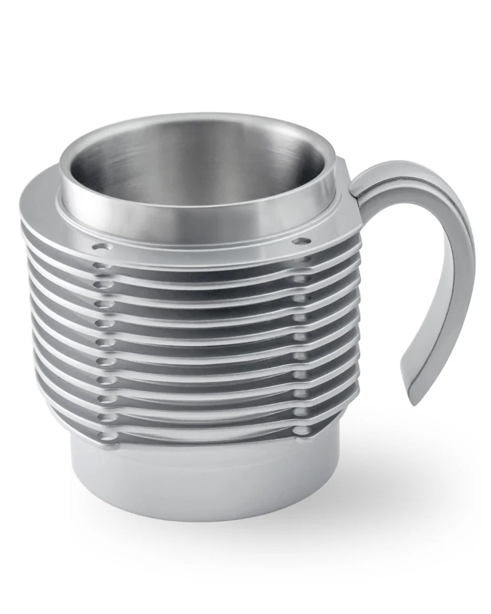 Finned Cylinder Mug - Silver flatlay
