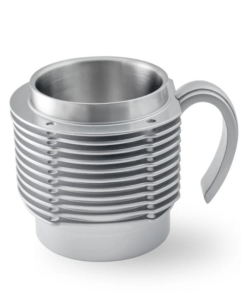 Finned Cylinder Mug - Silver flatlay