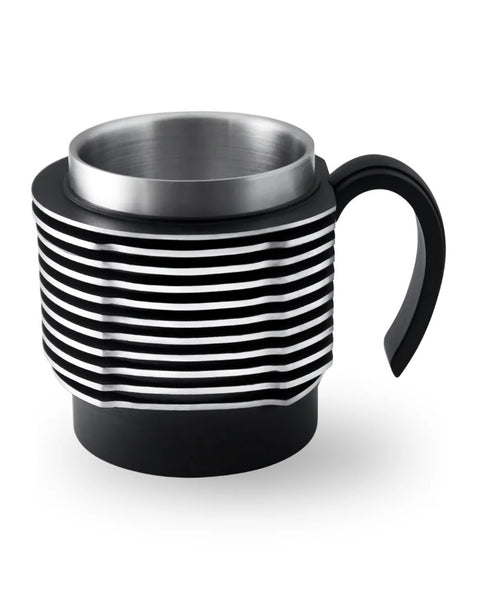 Finned Cylinder Mug - Black flatlay