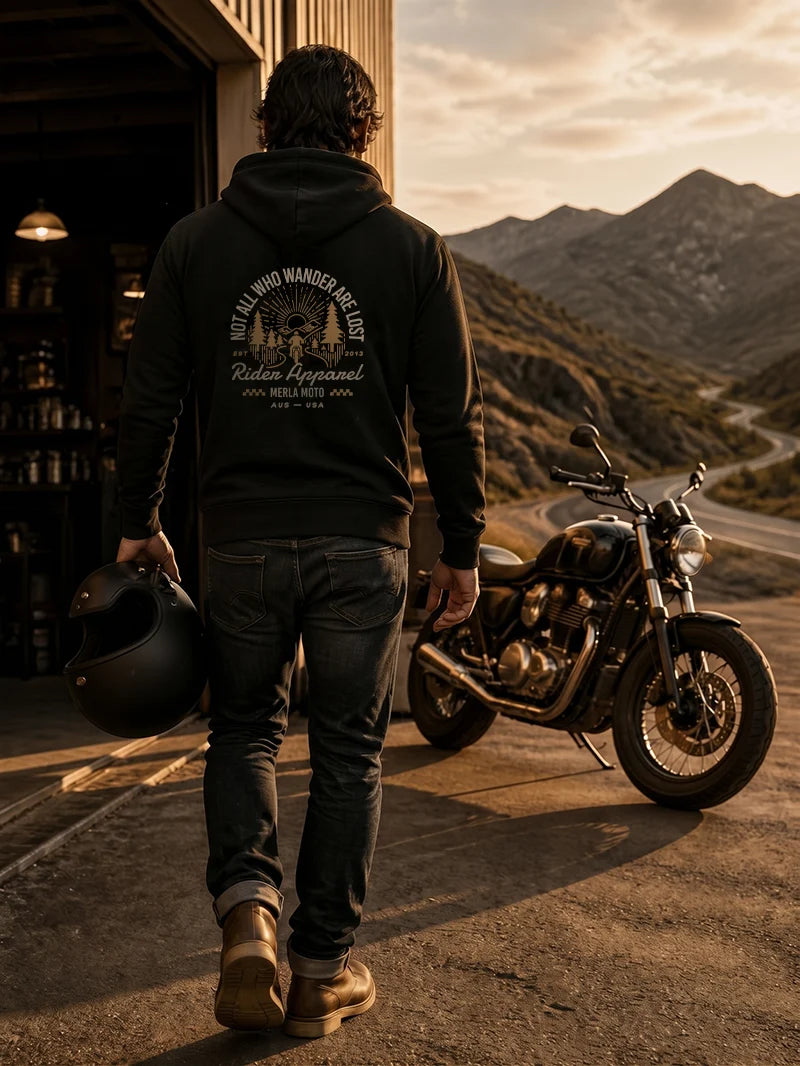 MERLA Moto Backroads Hoodie - Black