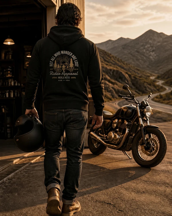 MERLA Moto Backroads Hoodie - Black