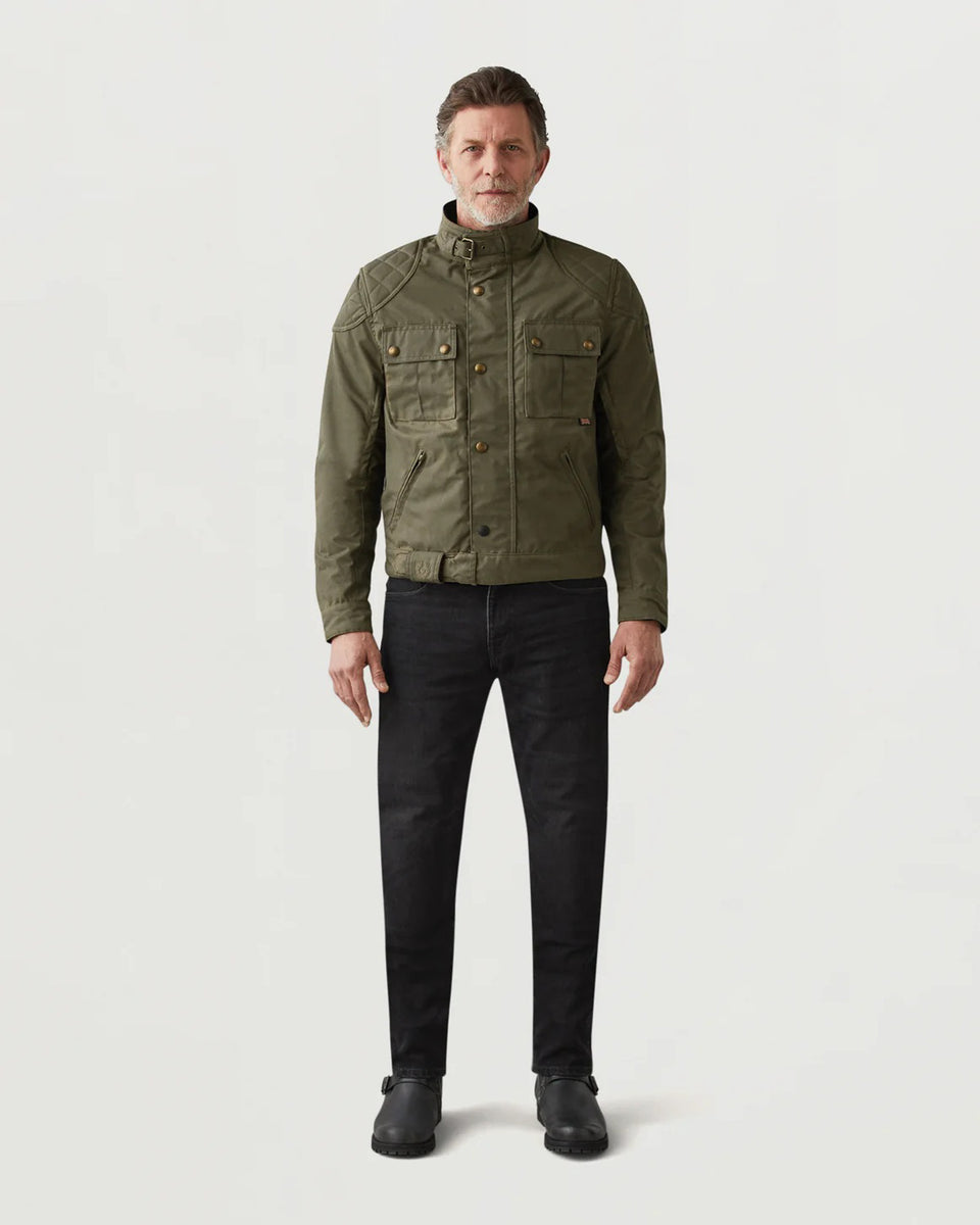 Belstaff Brooklands 2.0 Jacket olive green worn by model