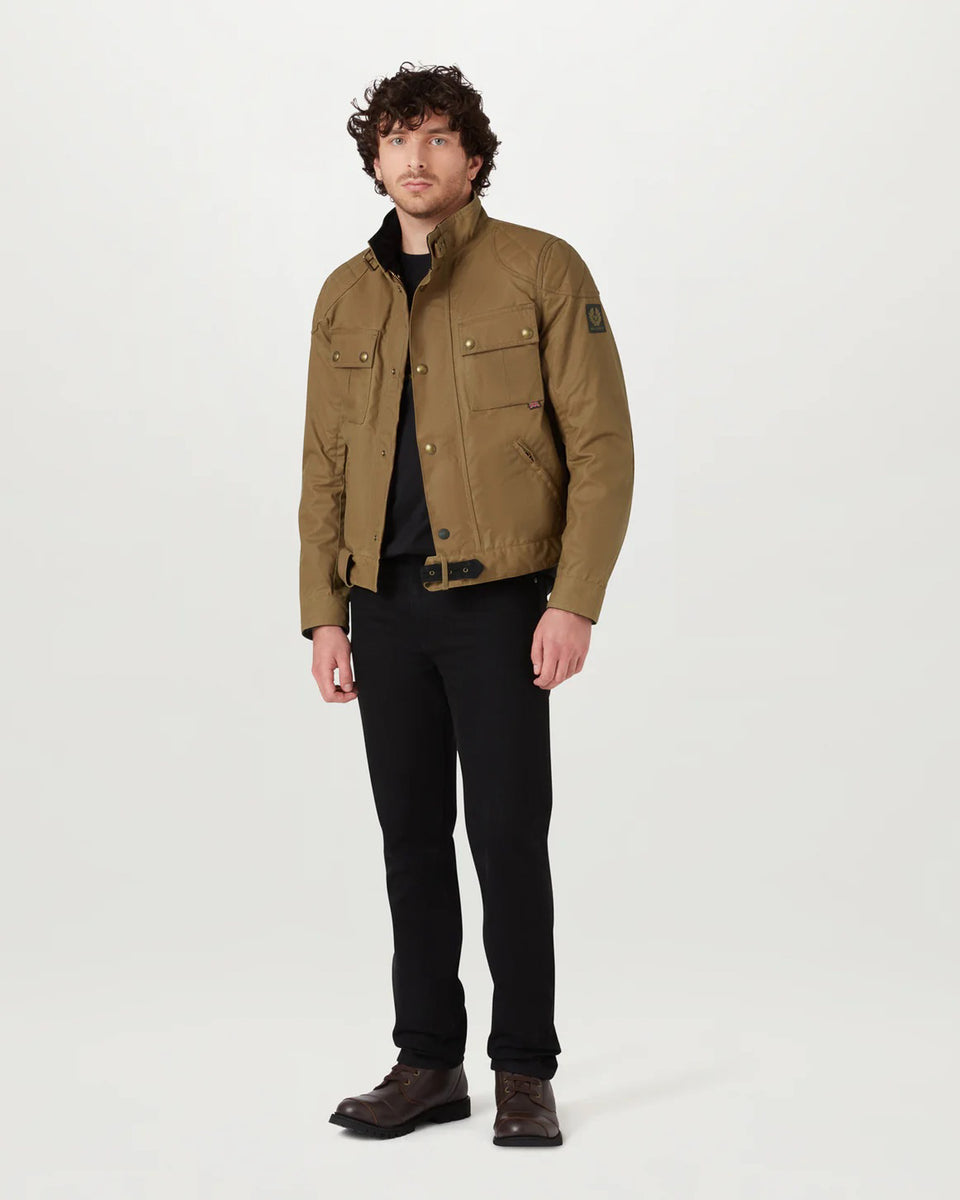 Belstaff Brooklands 2.0 Jacket sand worn by model