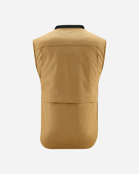 A tan Alpinestars Tech-Air 3 canvas airbag vest with a front zipper and logo on the chest.
