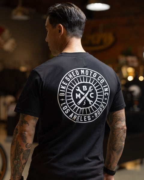 BSMC LA Roundel T-Shirt - Black worn by model